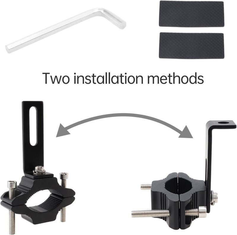Windance Pack of 2, Spotlight Mount Brackets , Aluminum Alloy Auxiliary Light Signal Light Mounting Fork Bumper Roll Bar Clamps for Motorcycle Bicycle Scooter Mountain Bike ATV UTV (Large) - Image 3